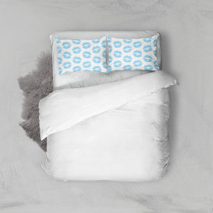 Housse D'oreillers Lèvres Bleues, Motif De Lèvres, Bleu, Baiser