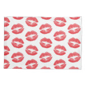 Housse D'oreillers Lèvres Rouges, Motif De Lèvres, Rouge Lèvres, Bais (Dos)