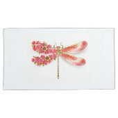Housse D'oreillers libellule de fleurs avec sakura de bijoux (devant-Droit)