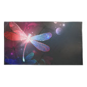 Housse D'oreillers libellule rouge brillante (Dos)