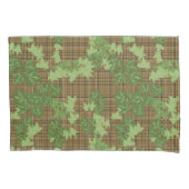 Housse D'oreillers Lierre vert doré noir brun plaid (devant-gauche)