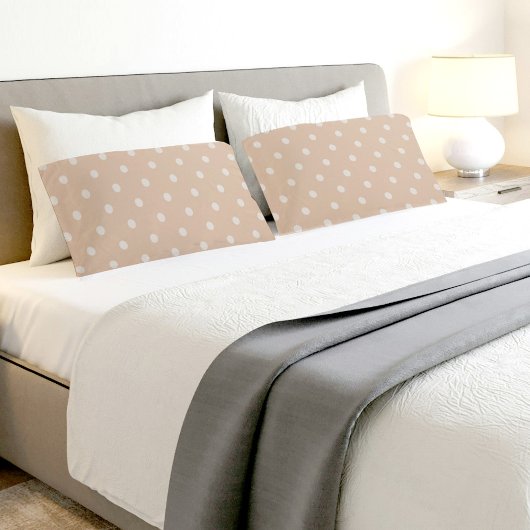 Housse D'oreillers Light Brown Circles PatternPair Of Pillowcases