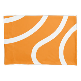 Housse D'oreillers Lignes blanches abstraites minimalistes sur fond o
