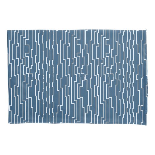 Housse D'oreillers Lignes de circuit blanc (devant)