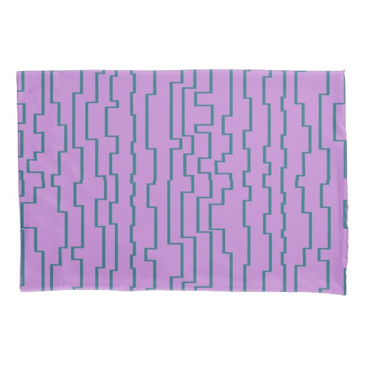 Housse D'oreillers Lignes de circuit sarcelle  (devant)