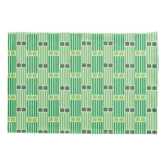 Housse D'oreillers Lignes et boîtes vertes (Dos)