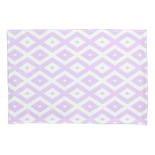 Housse D'oreillers Lilac motif de diamants violet et blanc