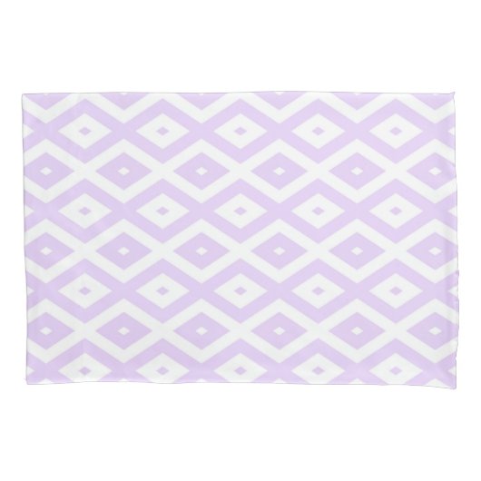 Housse D'oreillers Lilac motif de diamants violet et blanc (devant)