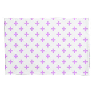 Housse D'oreillers Lilac polka croise sur blanc