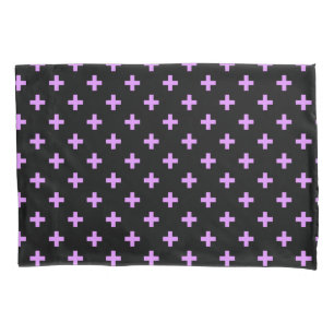 Housse D'oreillers Lilac polka croise sur noir