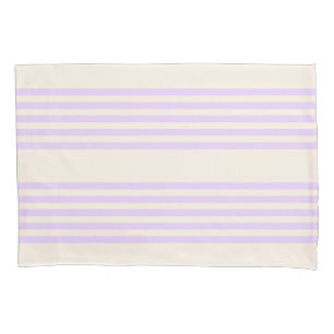 Housse D'oreillers Lilac violet et beige cinq bandes motif