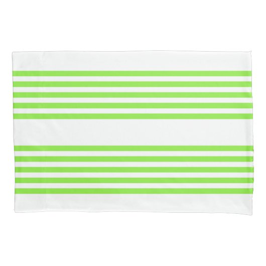 Housse D'oreillers Lime vert et blanc cinq bandes motif (devant)