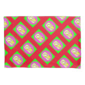 Housse D'oreillers Lime Vert et violet vif motif Fle (devant)