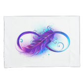 Housse D'oreillers L'infini avec plume violette (devant-Droit)