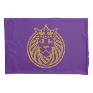 Housse D'oreillers Lion Avec Couronne - Style Or 4