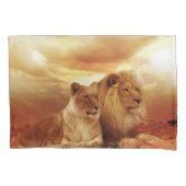 Housse D'oreillers Lion et lionne (devant-gauche)
