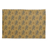 Housse D'oreillers Lions médiévaux noirs Fleurs (Dos)