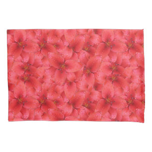 Housse D'oreillers Lis rouges de jardin de photo de fleur