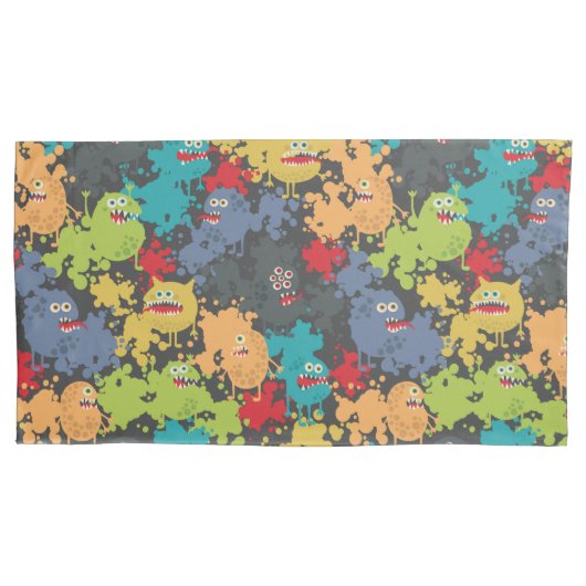 Housse D'oreillers Little cute funny monsters (devant)