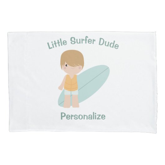 Housse D'oreillers Little Surfer Dude Personnaliser (devant)