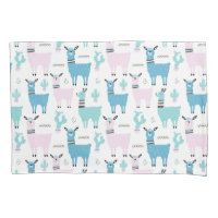 Llama Alapaca Motif animal bleu rose animaux