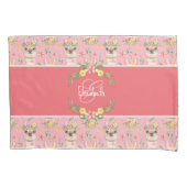 Housse D'oreillers Llama rose mignonne Motif pour petites filles (devant)