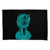 Housse D'oreillers Loup noir en colère dans la nuit (devant-gauche)