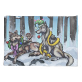 Housse D'oreillers Loups de vacances (Dos)