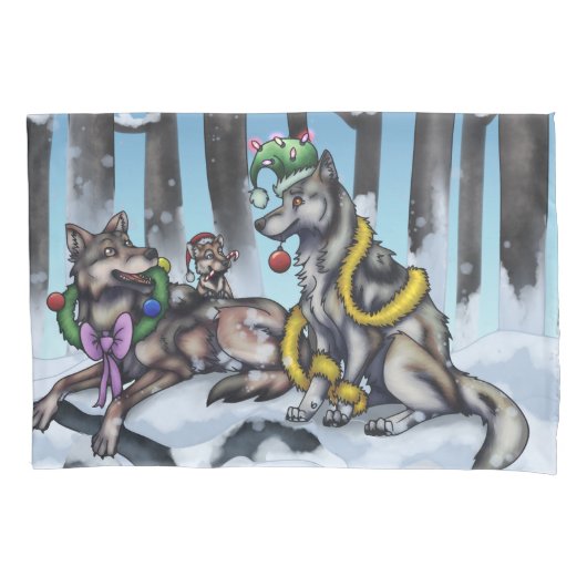 Housse D'oreillers Loups de vacances (devant)