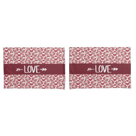 Housse D'oreillers Love Valentine's Day Pillowcases (devant-Set)