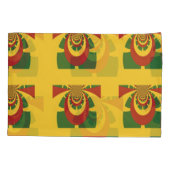 Housse D'oreillers Lovely Red Golden Green Dernier design Queen Size (Dos-gauche)