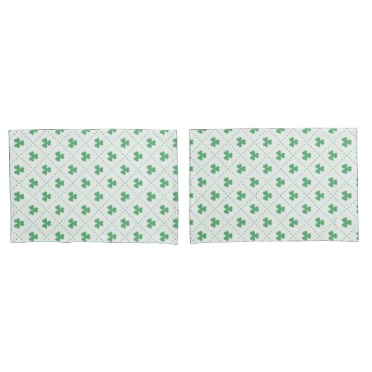 Housse D'oreillers Lucky Clover Leaves Pattern Standard Size (devant-Set)