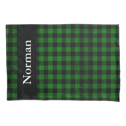 Housse D'oreillers Lumberjack Style - tissu vert + vos idées (devant)