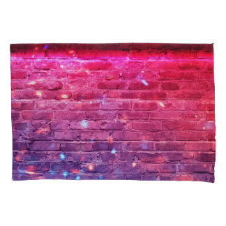 Housse D'oreillers Lumière néon : mur de brique vide.