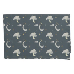Housse D'oreillers Lune et étoiles ciel de nuit coussin coque