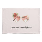 Housse D'oreillers Lunettes de soleil de couleur rose (devant-gauche)