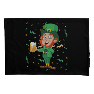 Housse D'oreillers Lutin buvant de la bière St. Patrick's Day