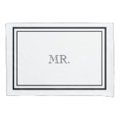 Housse D'oreillers Luxe Black & White Mr & Mrs. (devant-gauche)