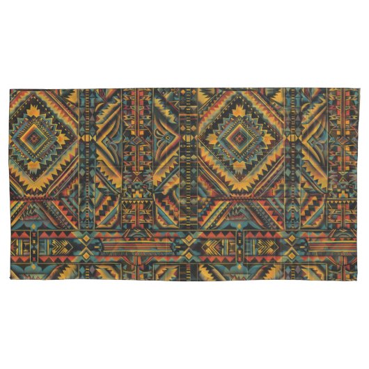 Housse D'oreillers Luxueux Turquoise "Centuries-Old Geometry Elegance (devant-gauche)