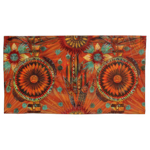 Housse D'oreillers Luxueux Turquoise "Echos complexes" King