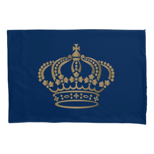 Housse D'oreillers Luxuriante Gold Crown Navy (devant)