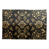 Housse D'oreillers Luxurious style Pillow case black yellow pattern  (Dos-gauche)