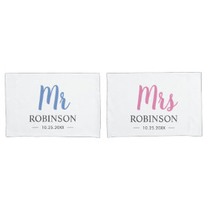 Housse D'oreillers M. et Mme Couple Mariage Anniversaire Mari Femme