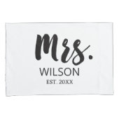 Housse D'oreillers M. & Mme Modern Script Mariage Anniversaire Couple (devant-Droit)