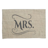Housse D'oreillers M. & Mme Rustic Burlap Couples Mariages campagnard (devant-Droit)
