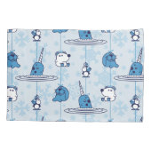 Housse D'oreillers M. Narwhal Blue Snowflake Motif (Dos)