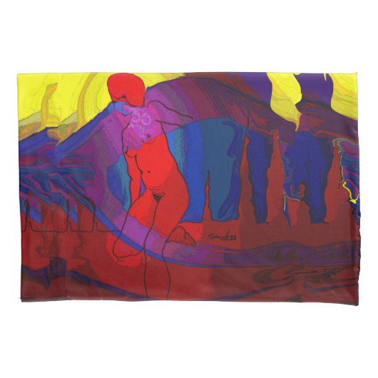 Housse D'oreillers Madame rouge Pillowcase d'art (devant)