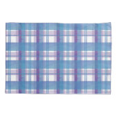 Housse D'oreillers Madras Plaid Blue et Purple (Dos)