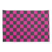 Housse D'oreillers Magenta and smoke checkerboard pattern (Dos-Droit)