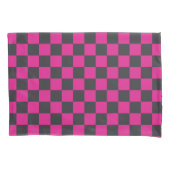 Housse D'oreillers Magenta and smoke checkerboard pattern (devant-gauche)